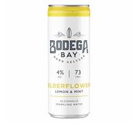 Elderflower, Lemon and Mint Hard Seltzer | Premium Alcoholic Sparkling Water | 5% ABV | Hard Seltzer | Low-Sugar | Vegan | Gluten-Free Beverage | 4 x 250ml Cans