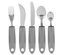 Elderly Adaptive Utensils Set,5PCS Stainless Steel with Rubber Handle Weighted Utensils Imedic, Weighted Utensils for Tremors and Parkinsons Patients