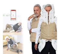 Elderly Anti-Fall Airbag Vest, Cycling Airbag Jacket for Seniors, Smart Wearable Rehabilitation Protective Gear with APP Remote Monitoring Alarm,Khaki(Mr)-M