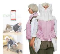 Elderly Anti-Fall Airbag Vest, Cycling Airbag Jacket for Seniors, Smart Wearable Rehabilitation Protective Gear with APP Remote Monitoring Alarm,Pink(Ms)-M