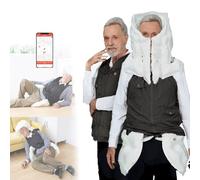 Elderly Anti-Fall Airbag Vest, Cycling Airbag Jacket for Seniors, Smart Wearable Rehabilitation Protective Gear with APP Remote Monitoring Alarm,Black(Mr)-M