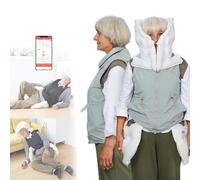 Elderly Anti-Fall Airbag Vest, Cycling Airbag Jacket for Seniors, Smart Wearable Rehabilitation Protective Gear with APP Remote Monitoring Alarm,Green(Ms)-M