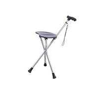 Elderly Anti-Slip Stick Adjustable Walking Cane Seat Mobility Aid with LED Light Golf Fishing Outdoor Activity Compact Rod Stool Light