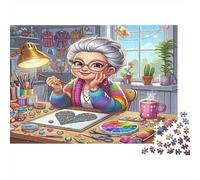 Elderly Artist Crafting Puzzle 1000Pc Recycled Paper for Adults Puzzle for Adults Impossible Challenging Game Fun Home Present Great Gift for Creativity 38x26cm/1000pcs