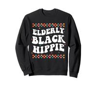 Elderly Black Hippie Retro Hippy Groovy Grandma Sweatshirt