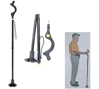 Elderly Cane, Multifunction Walking Stick Trekking Poles Telescopic Fold Crutches Hiking Stick Crutch Elderly Metal Stick Walking Cane Outdoor for Arthritis Sen decorate Aqiong