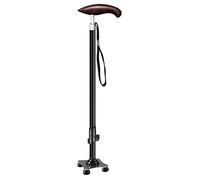 Elderly Carbon Telescopic Cane with Four Legs Non-Slip Lightweight Fibre Walking Stick(B)