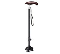 Elderly Carbon Telescopic Cane with Four Legs Non-Slip Lightweight Fibre Walking Stick(C)