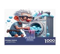 Elderly Cartoon Character 1000 Piece Jigsaw Puzzle Paper for Adults Washing Machine Jigsaw Puzzle for Family Stress Relief Home Decoration Gift 38x26cm/1000pcs
