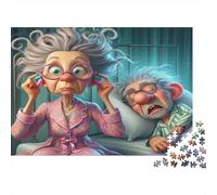 Elderly Couple Bedtime 1000 Pieces Puzzles Beautiful View Relax Elderly Couple Wall Decoration Educational Game for Men And Women Challenging Jigsaw Jigsaw Puzzles for Adults 52x38cm/1000pcs