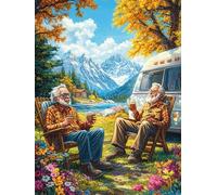Elderly Couple by Camper Van 500 Piece Count Premium Jigsaw Puzzle Mitos Cuento De Hadas For Adults Teens 14+ Concentration Training Indoor Game Family Game Night Creativity Gift Giving 500 PCS