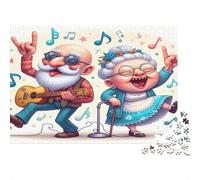 Elderly Couple Dancing 1000pc Jigsaw with Perfect Snap Fit Colourful Jigsaws for An After-school Puzzle Activity for Children And Parents 70x50cm/1000pcs