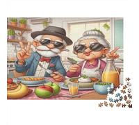 Elderly Couple Dining Recycled Paper for Adults: Elderly Couple Having Meal Educational Game Decompression 1000 Pieces 38x26cm/1000pcs