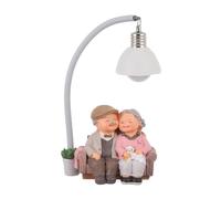 Elderly Couple Figurine Nightlight for Wedding Home, Cuddle, B | Resin Old Married Couple Adornment, Lovely Lamp Adornment, Bedroom Decoration, Wedding Decoration, Friend