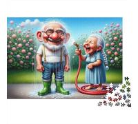 Elderly Couple Fun 1000 Pieces Classic Jigsaw Puzzle Sturdy Cardboard for Adults Kids 8-12 Home Decor Wall Art Indoor Leisure Mind Challenge Puzzle 52x38cm/1000pcs