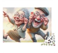 Elderly Couple Joy Jigsaw Puzzle Couple 1000 Pieces Thick Cardboard Premium for Collectors Mind Gift Party Puzzle Game 70x50cm/1000pcs