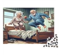 Elderly Couple Jumping Bed 1000 Piece S Classic Jigsaw Puzzle Adults Kids Hard Difficult Game Decompression Wall Decor Gift Idea 70x50cm/1000pcs