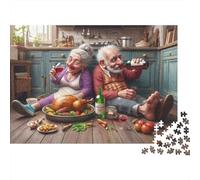 Elderly Couple Kitchen Scene 1000 Piece Jigsaw Puzzle Paper for Adults Cozy Gathering Relaxing Gift 38x26cm/1000pcs