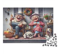 Elderly Couple Laughing 1000 Piece Puzzle Cozy Home Moment Vivid Colors Precision-cut Premium Cardboard for Beginners 70x50cm/1000pcs