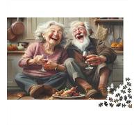 Elderly Couple Laughing Jigsaw Puzzles for Adults Interesting Puzzle Game 1000 Jigsaws Impossible Puzzle Home Decoration Gifts 38x26cm/1000pcs