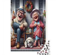 Elderly Couple Laughing Jigsaw Puzzles for Adults Interesting Puzzle Game 1000 Jigsaws Impossible Puzzle Home Decoration Gifts 70x50cm/1000pcs