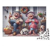 Elderly Couple Laughing Jigsaw Puzzles for Adults Interesting Puzzles 1000 Jigsaws Impossible Puzzle for Adults Gifts 38x26cm/1000pcs