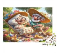 Elderly Couple Picnic Puzzles for Adults 1000 Pieces in Vibrant Colours Favourites Jigsaw As A Logic Skill Puzzle for Beautiful Decoration Puzzle 52x38cm/1000pcs