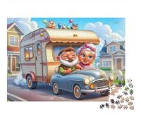 Elderly Couple RV Trip 1000 Piece Puzzles Beautiful View Tired Elderly Couple Decoration Puzzle Educational Game for Men And Women Challenging Jigsaw Jigsaw Puzzles for Adults 70x50cm/1000pcs