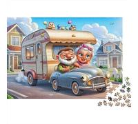 Elderly Couple RV Trip Jigsaw Puzzle Collectors 1000 Pieces Mind Relaxation Puzzle Fun Present & Activity for Home 38x26cm/1000pcs