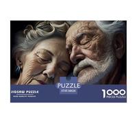 Elderly Couple Sleeping Educational Game Decompression 1000 Pieces Jigsaw Puzzle - Senior Couple Elephant Illusion for Adults Kids Home Activity38x26cm/1000pcs