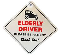 Elderly Driver Please Be Patient Window Sucker Sign, Blue, one Size, AMZ-SNL_UK_28839