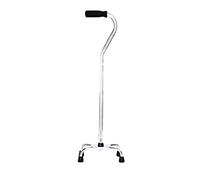 Elderly Four-Legged Cane Single-Legged Silver Arc Handle Four-pronged Walking Stick(Silver)