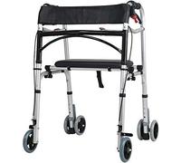 Elderly Four Wheel with Seat and Hand Brake Adjustable Height Narrow Walking Frame