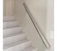 Elderly Handrails for Stairs 2M 3M 4M 4.2M 5M 6M, 2X2Inch Square Stainless Steel Pipe Staircase Grab Bar Complete Kit Wall Mounted Garden Decking Bathroom Loft,OneColor,230cm/7.5ft/90.5in