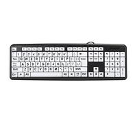 Elderly Keyboard, Black Low Vision Keyboard USB Wired Old People Keyboard with White Large Print and High Contrast Keys for Seniors and Those Just Learning to Type(Black)