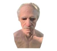 Elderly Man Costume Prop - Soft Skin Texture For Smmooth Facial Movement, 260g Lightweight Breathable Fit, Integrated Synthetic Hair, Tear Resistant Durrable Material - For Masquerade & Stage Shows