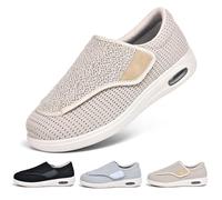 Elderly Orthopedic Shoes Adjustable Extra Wide Walking Shoes Easy on and Off for Elderly Foot Pain Relief,Walking Shoes for Women Men Memory Foam(A10205)