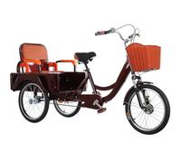 Elderly pedal bicycle rickshaw trikes with shock absorber front fork,passenger and cargo dual-use tricycle,foldable rear passenger seat,rear cabin,tandem tricycle for adult