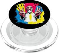 Elderly Priest Double Peace Retro Pop Portrait Graphic Sign PopSockets PopGrip for MagSafe