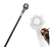Elderly Rehabilitation Training Walking Stick, Unisex Evil Wizard Aluminum Alloy Trekking Stick, Double-section British Style Role-playing Cane