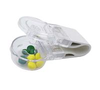 Elderly Smart Push Pill Popper Tool - Easy Tablet Extractor from Blister Packs, Portable Plastic Remover & Dispenser with Tiny Storage Case, White & Clear Mini Medicine Gadget for Hand