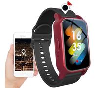 Elderly Smart Watch with Fall Detection, Life Alert Systems for Seniors, Fall Alarm Watch For Elderly, Tracker Watch for Dementia Alzheimer's, GPS Tracker, SOS Call,Red