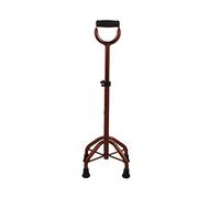 Elderly Thickened Aluminium Alloy Telescopic Large Four-Legged Snow Cane Lightweight Shock-Absorbing Foot Pad Corner Walking Stick(Brown)