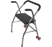 Elderly Walker Folding Walker with Seat, Vintage Four-Legged Cane Stool, and Pulley Wheelchair