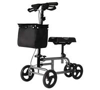Elderly Walking aid Four Wheeled Walking Frame with Brakes Seat and Bag with Seat Ultra Lightweight Four Wheel Aid Adjustable Height Front Bag