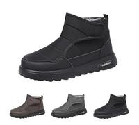 Elderly Walking Shoes Mens Walking Shoes/Boots Touch Fastening Diabetic Boots Winter Warm Booties Non Slip Snow Shoe Thermal Ski Booties Magic Paste Fleece Lined Footwear For Old Man