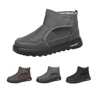 Elderly Walking Shoes Mens Walking Shoes/Boots Touch Fastening Diabetic Boots Winter Warm Booties Non Slip Snow Shoe Thermal Ski Booties Magic Paste Fleece Lined Footwear For Old Man
