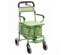 Elderly Wheelchairs Walkers - Transport Walkers Chairs - Foldable with Seat - Outdoor Mobility Aids for Adults, Seniors, Elderly and Disabled(Green)