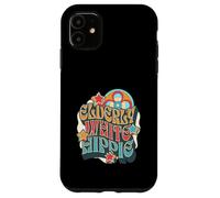 Elderly White Hippie Hippy Humor Weird Old Guy Fun Wear Case for iPhone 11