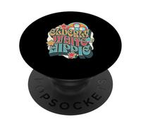 Elderly White Hippie Hippy Humor Weird Old Guy Fun Wear PopSockets Adhesive PopGrip